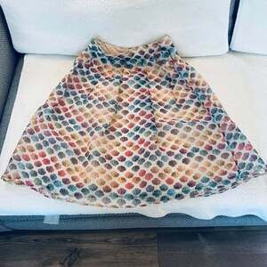 Five Plus Multicolor Shell Print A-Line Midi Skirt – Size M